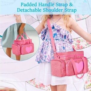 NWOT-LODRID-GIRLS PINK SHIMMER CARRYING CASE